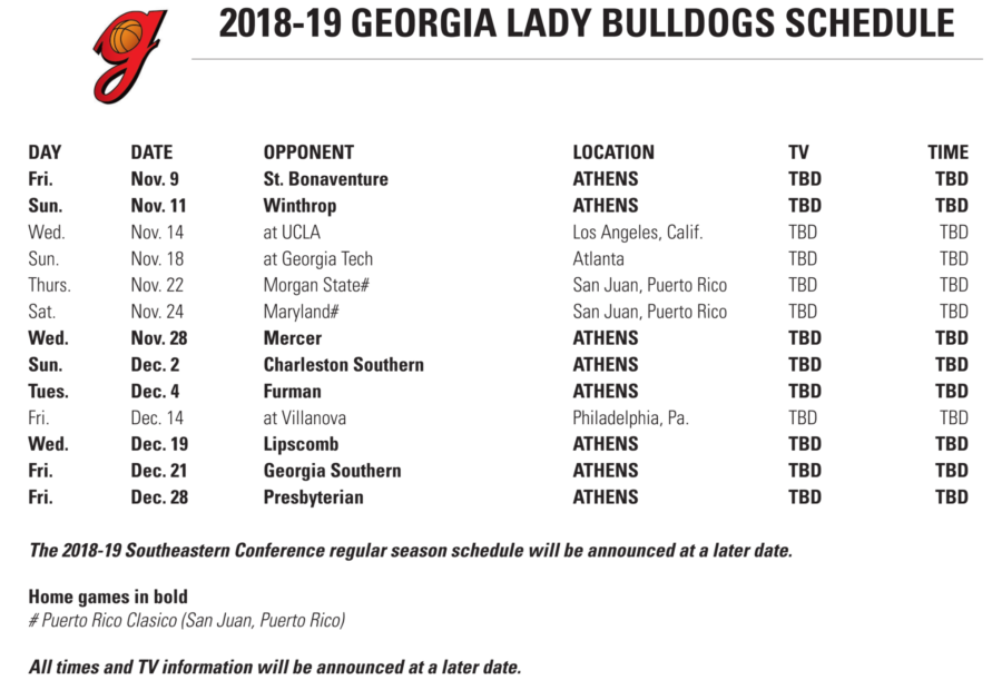 2018-19 WBB Non-Conference Schedule
